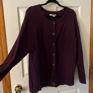 NEW WITH TAGS Christopher & Banks size XL plum cardigan